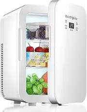 10L Portable Mini Fridge Cosmetic Refrigerator Dual-Core Digital Display Car Refrigerator with Temperature Control Food Heating & Cooling Cooler for Car/Camping/Travel