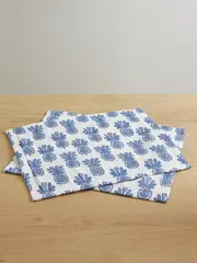 [La DoubleJ] La DoubleJ - Set Of Two Printed Linen Placemats - Blue - One size One size Blue