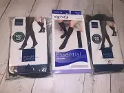 233c SIGVARIS Men Essential Cotton Compression Socks Black 30-40 LS 3 Pair NEW