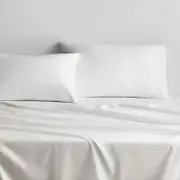 Sheridan 500TC Sateen Fitted Sheet in White/Snow Size: King 50cm Cotton
