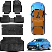X-CAR 3D Floor Mats Boot Liner Set for MG 3 MG3 2024-2025 All Weather Heavy Duty Cargo Kick Mats Back Seat Protector Cover