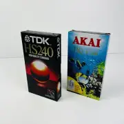Sealed VHS Blank Video Tapes X 2 Assorted TDK /AKAI
