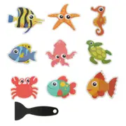 Cartoon Non-Slip Bathtub Stickers Ocean Creature Stickers Alphanumeric Sticker