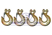 G70 Hook | Slip | 3/8" | Clevis Style | With Safety Latch | 4 Pack