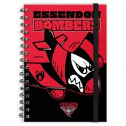 Essendon Bombers AFL Mascot Design Hard Cover Spiral Bound A4 Notebook