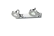 SEATTLE Wall Light Interior Surface Mounted Double Adjustable Round 2x3W Chrome 3000K with Bar Back Plate 473Lm
