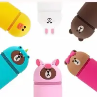 在飛比找蝦皮購物優惠-韓國 Line Friends 可愛 膠質 筆袋 文具袋 熊