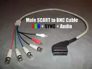 WOOKIEEWIN Male RGB SCART to 4 BNC + Audio Cable Sony PVM Genesis SNES Neo Geo