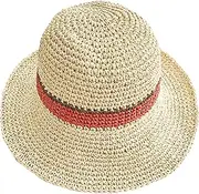 [KXF] Women Summer Straw Sunhat Floppy Beach Straw Sun Hats Foldable Travel Sun Cap for Women Hat Wide Brim UPF 50+ Adjustable