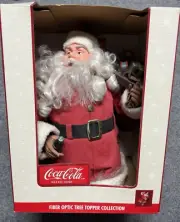 Vintage Coca-Cola Santa Fiber Optic Tree Topper Christmas Display New in Box