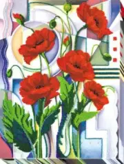 Bead embroidery kit Flowers of Morpheus needlework kit canvas beadwork pattern