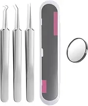 Fecong Stainless Steel Blackhead Removal Kit, Fecong Tweezers, Fecong Precision Blackhead Removal Tweezers, Professional Blackhead Extractor Tools Set (Set B)