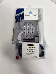 COMFORT BAY TOUCHDOWN 13 PIECE SHOWER LINER SET FOOTBALL THEME