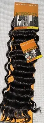 AFROCITY Human Hair New Deep Wave 18” Color 2 Weft/sew In.