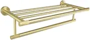 Golden Towel Rack Towel Bar Ring Brushed Gold Hardware Set Robe Coat Hook Toilet Tissue Paper Holder Bathroom Accessories Kit (Color : Towel Rack)