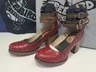 Freebird Randi Red Croc Embossed Shoes Heels Womens Size 7 Ankle Straps New