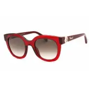 Chopard Women's Sunglasses Transparent Dark Bordeaux Plastic Oval SCH335S 0954