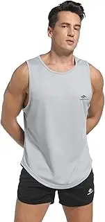 [LORSPORTCH] Men's Tank Top, Fitness T-Shirt, Muscle Fitness Training Running Shirt, Fitness Tank Top, Sleeveless T-Shirt, Gray, L