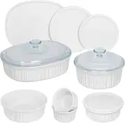 Corningware Mixed Bakeware Set, French White (12-Piece Set)