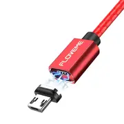 3A LED Magnetic TYPE-C Fast Charging Data Cable 1M For Samsung S7 S6 Xiaomi Redmi Note 5 RED COLOR