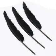 60Pcs Black Color Goose Primary Wing Feather Arrow Making Party Costume Décor