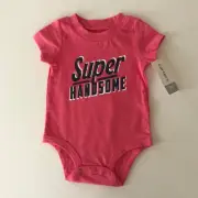Carters 3 Months Baby Boy Bodysuit Clothes Super Handsome Pink