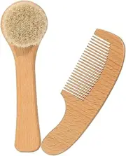 Beatifufu Grooming Kit Baby Bath Brush Comb Set Soft Hairbrush Scalp Brush for Wool Massage Comb