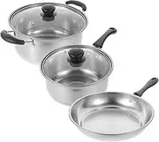 iplusmile Cookware Set Piece Stainless Steel Cooking Utensils Set Frying Pan Soup Pot Saucepan Lids Fast Heat Transfer