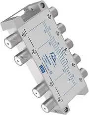KELIIYO 8 Way Coaxial Cable Splitter 5-2500MHz,Work with Satellite TV CATV Antenna System and MoCA Configurations (Sliver-8 Way)