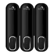 Dolphy Multi Compatible ABS Wall Mount Soap Dispenser 300ml (Pack of 3) - Black