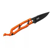 Spika Pack Light Fixed Blade Black With Orange Paracord Knife # Spl-113