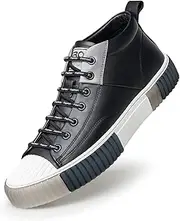 [ZRO] Men's High Top Sneakers,Leather Breathable Casual Shoes for Men’S05806