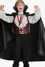 IKALI Dracula Vampire Halloween Costume Child Size 140 9-10 Years Old