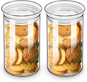 ZENS 37oz Glass Jars Set of 2, Clear Glass Kitchen Canisters with Airtight Lids, Wide Mouth Glass Storage Containers for Cereal, Coffee Beans, Loose Tea