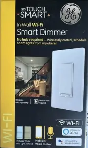 GE myTouchSmart WiFi Smart Light Dimmer No Hub Required, Works with Alexa-NEW