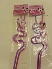 NEW LOT OF 2 PACKS disney bow-tique krazy straws-pack contains 2 straws