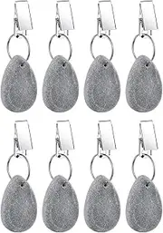 Tablecloth Weights, 8 Pcs Tablecloth Pendants with Clips, Heavy Duty Marble Table Cloth Weights for Outside Table, Table Clips for Home Picnic Wedding Tables Decoration