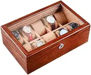 [CFZSALK] Watch Box Watch Holder 10 Slots Watch Storage Box Wooden Watch Box Jewelry Bracelet With Lock Display Mechanical Watch Box Watch Case KeYJ