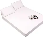 NUZAMAS Waterproof Washable Urine-Proof Euro Single Bed Mattress Cover Protector Bedding Mattress Encasement Full Waterproof Mattress Protector for Children Elderly 35.4X 79x 11.8 Inch(White)