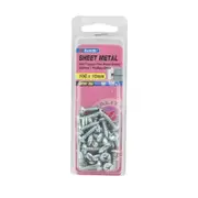 Zenith 10G x 15mm Zinc Plated Self Tapper Pan Head Sheet Metal Screws - 30 Pack