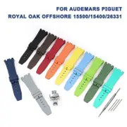 For Audemars Piguet Royal Oak 15500/15400 Silver Butterfly Clasp Strap 26MM Grey