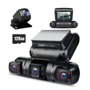 360 Degree View 4 Channel Dash Cam Front and Rear Inside Left Right Dash Came...