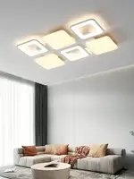 客廳吸頂燈2024年新款北歐長方形簡約現代主臥白色奶油風LED燈具