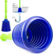 Luigi's Sink and Drain Plunger for Bathrooms, Small Plunger, Blue