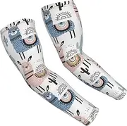 [FSCEV] Llama Alpaca Cactus Sun Protection Arm Sleeves Outdoor Essentials Cooling Compression Golf Hiking Cycling