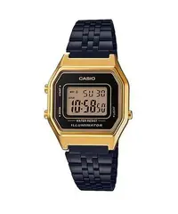 在飛比找Yahoo!奇摩拍賣優惠-CASIO手錶公司貨黑金錶 歷久不衰熱銷l LA-680 W