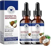 Coconut Oil Mouthwash, Coconut Oil Mouthwash Essential Oils, Organic Coconut Fresh Oil-Pulling Mouthwash, for Teeth and Gums Fresh Breath & Oral Health (2pcs)