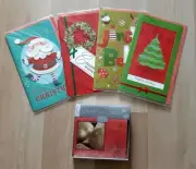 12 Christmas Cards bundle w/ envelopes 7x5 in and 4 jumbo 12x6.5 in Papercraft