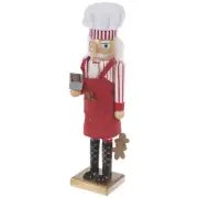 14" TALL BAKER WOODEN CHRISTMAS NUTCRACKER DECORATION NEW 705J