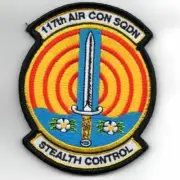 4" AIR FORCE 117TH ACS STEALTH CONTROL YELLOW HOOK & LOOP EMBROIDERED PATCH